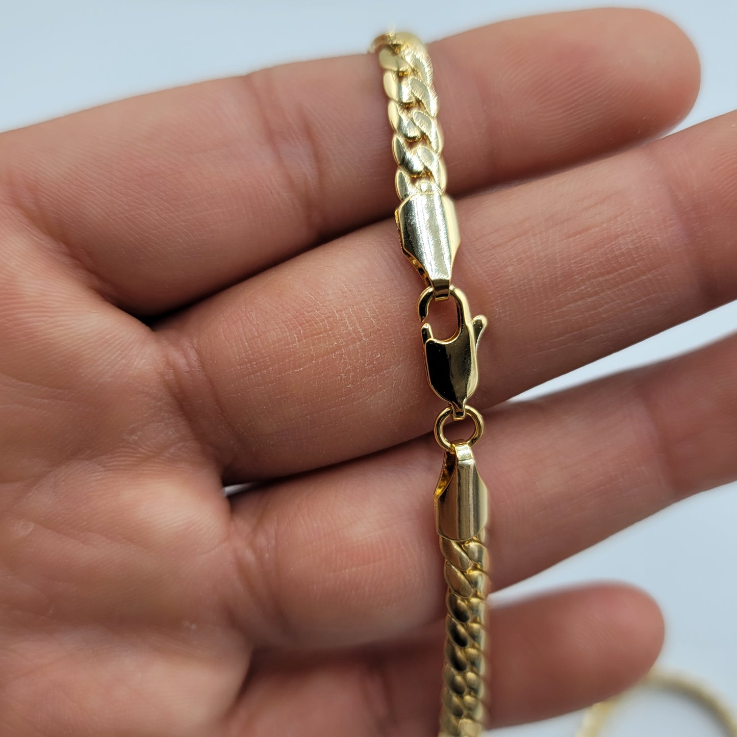 Cadena Cubana 20" Baño de Oro 14k