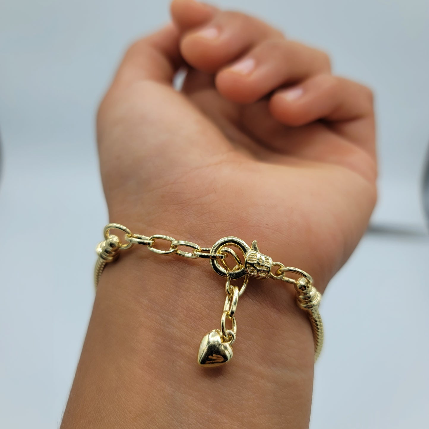 SS Pulsera Inspirada en Pandora Dorada - Mickey Retro Forever Charm
