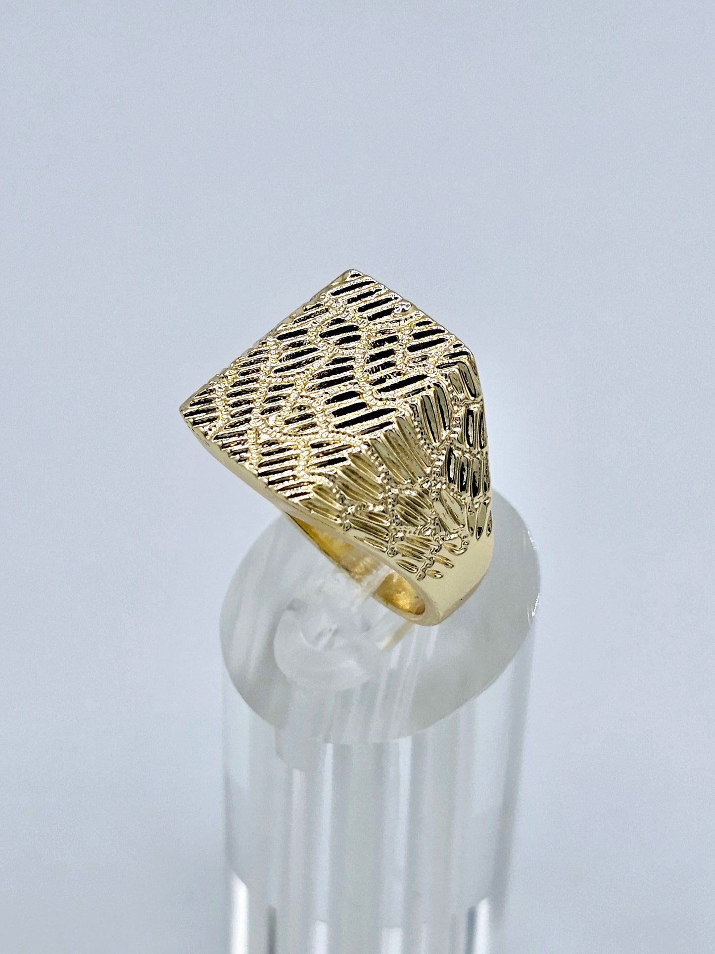 Anillo Nugget 1 Baño de Oro 14k