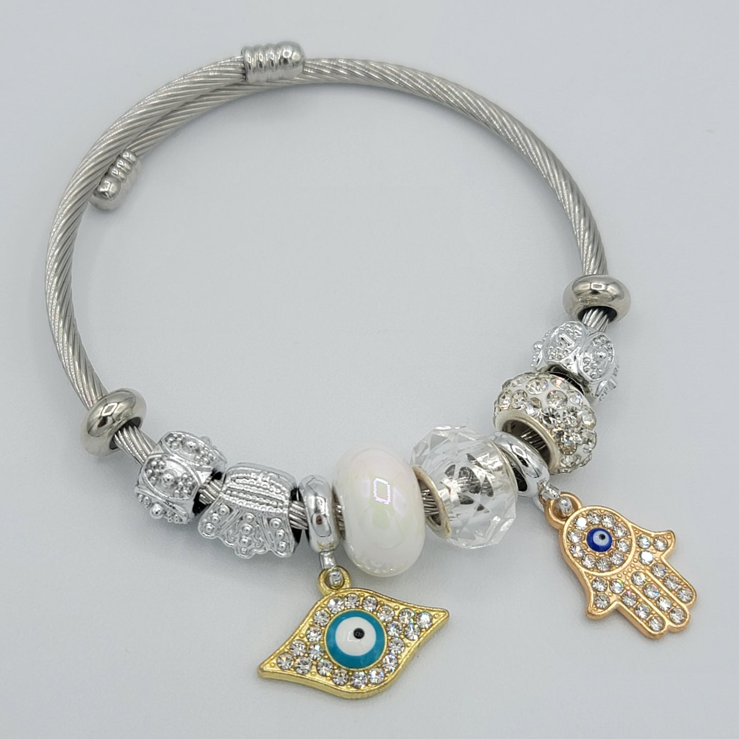 SS Pulsera Inspirada en Pandora - Ojito Turco