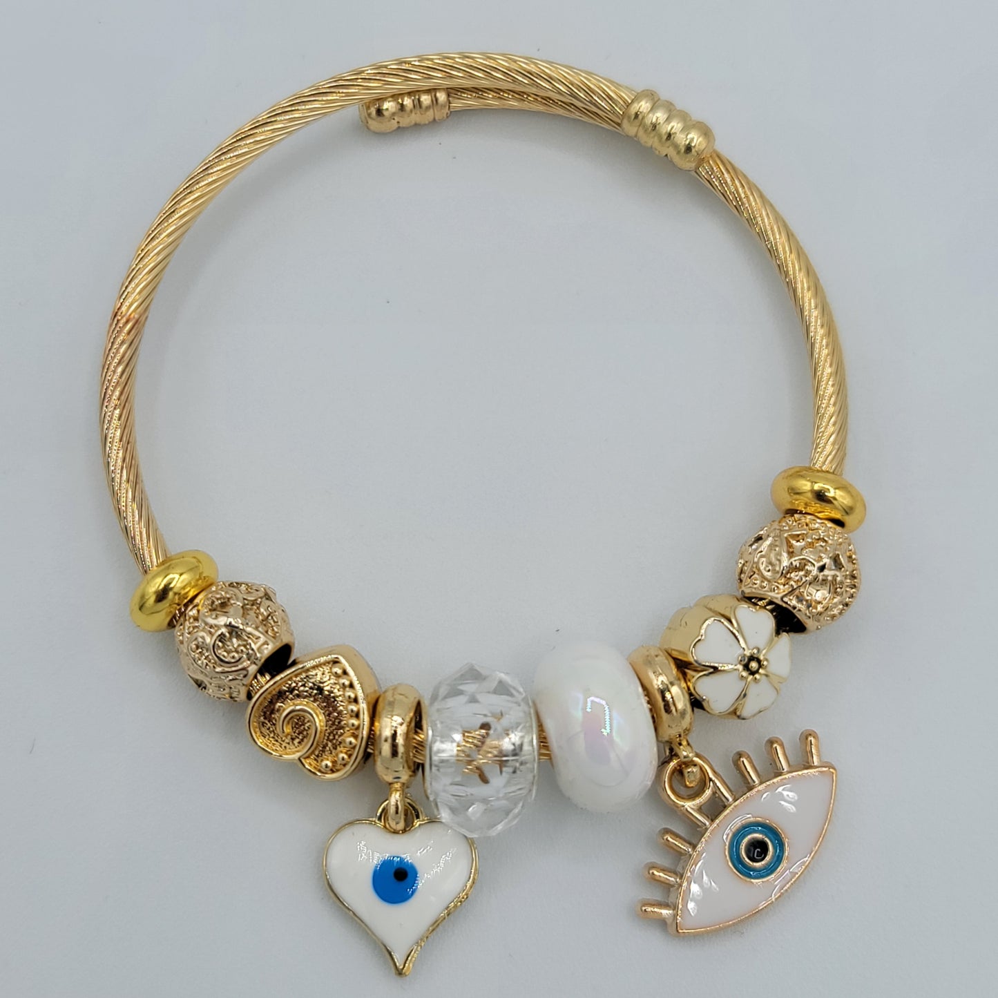 SS Pulsera Inspirada en Pandora - Ojito Turco