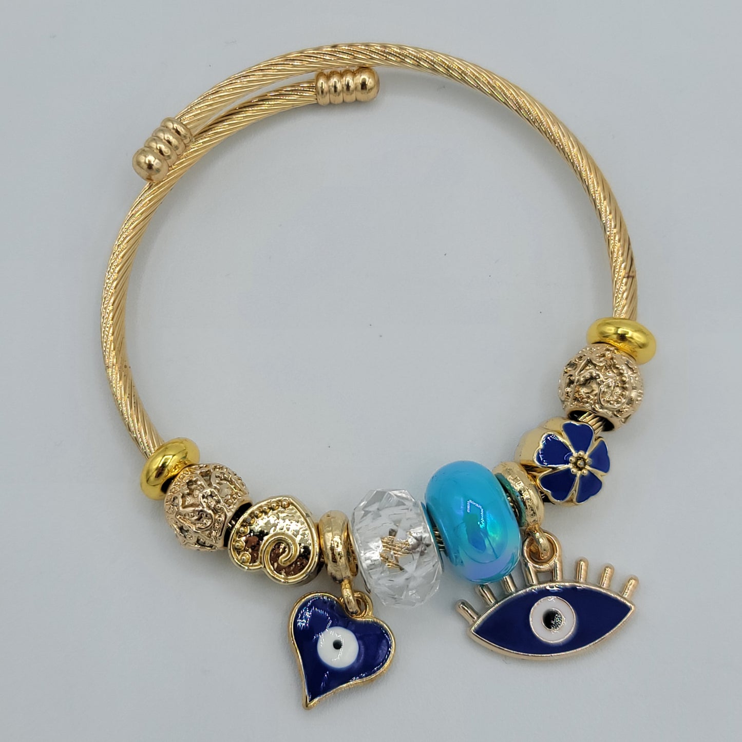 SS Pulsera Inspirada en Pandora - Ojito Turco