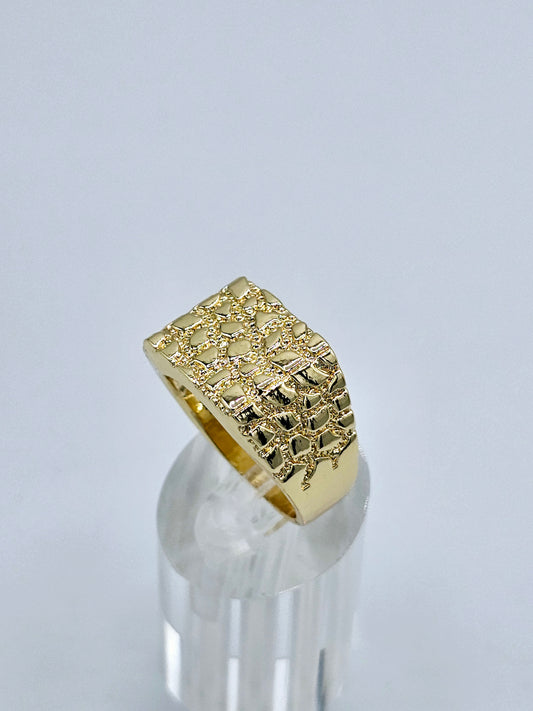 Anillo Nugget 4 Baño de Oro 14k