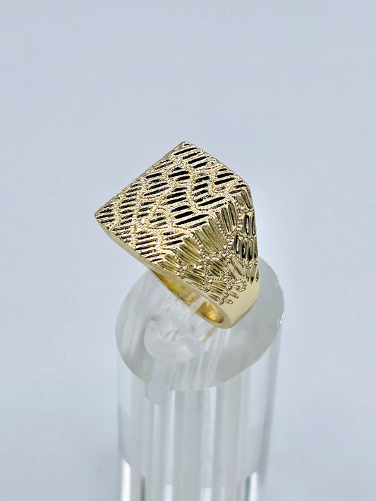 Anillo Nugget 1 Baño de Oro 14k