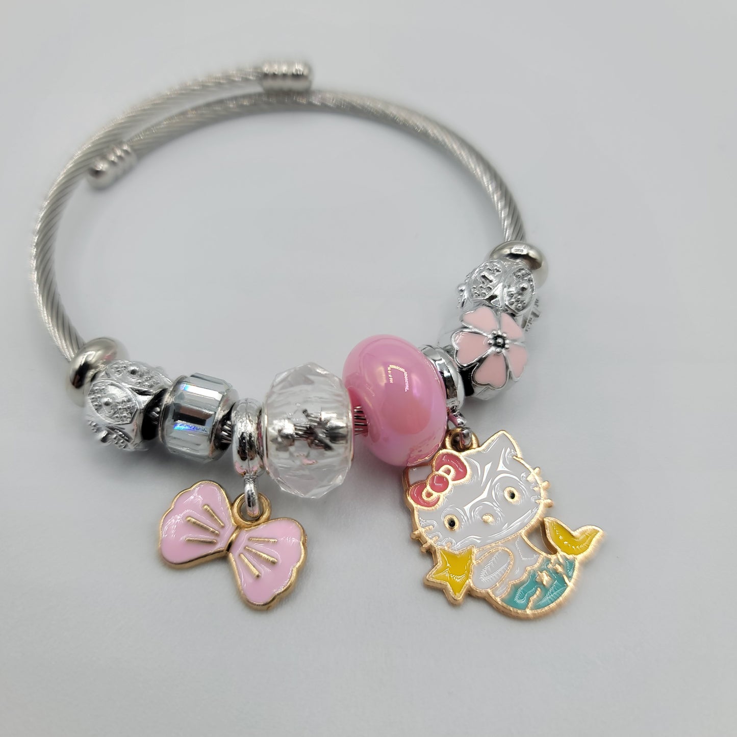 SS Pulsera Inspirada en Pandora - Gatita Sirena